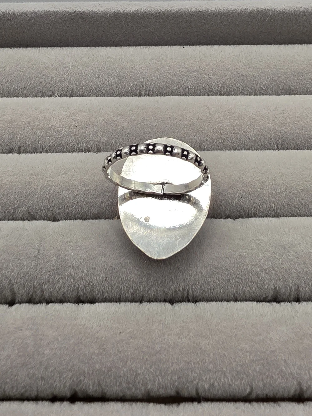 Silver Plated Ornate Red Statement Ring Size 7 1/2